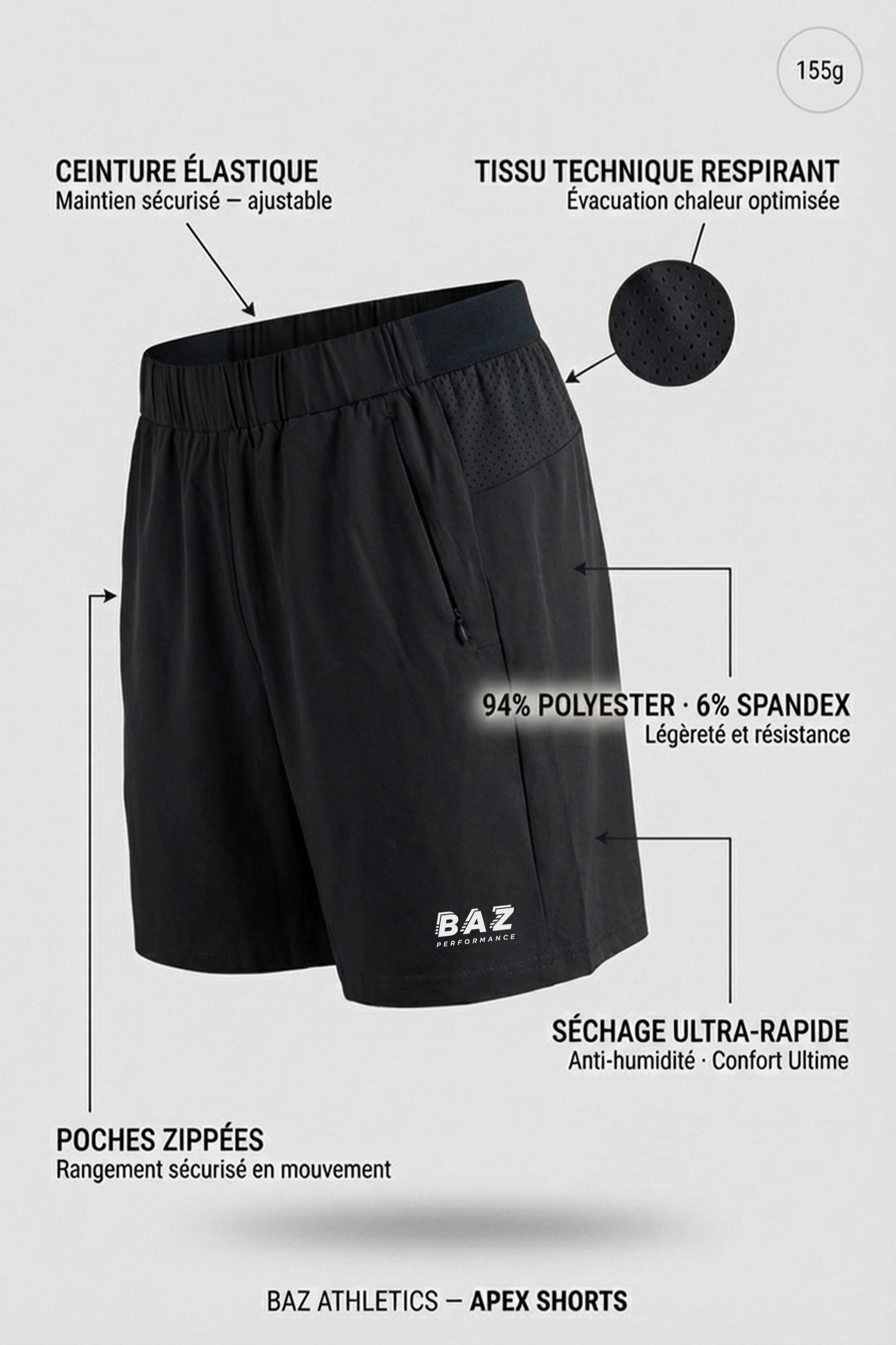 Apex Performance Short - Noir