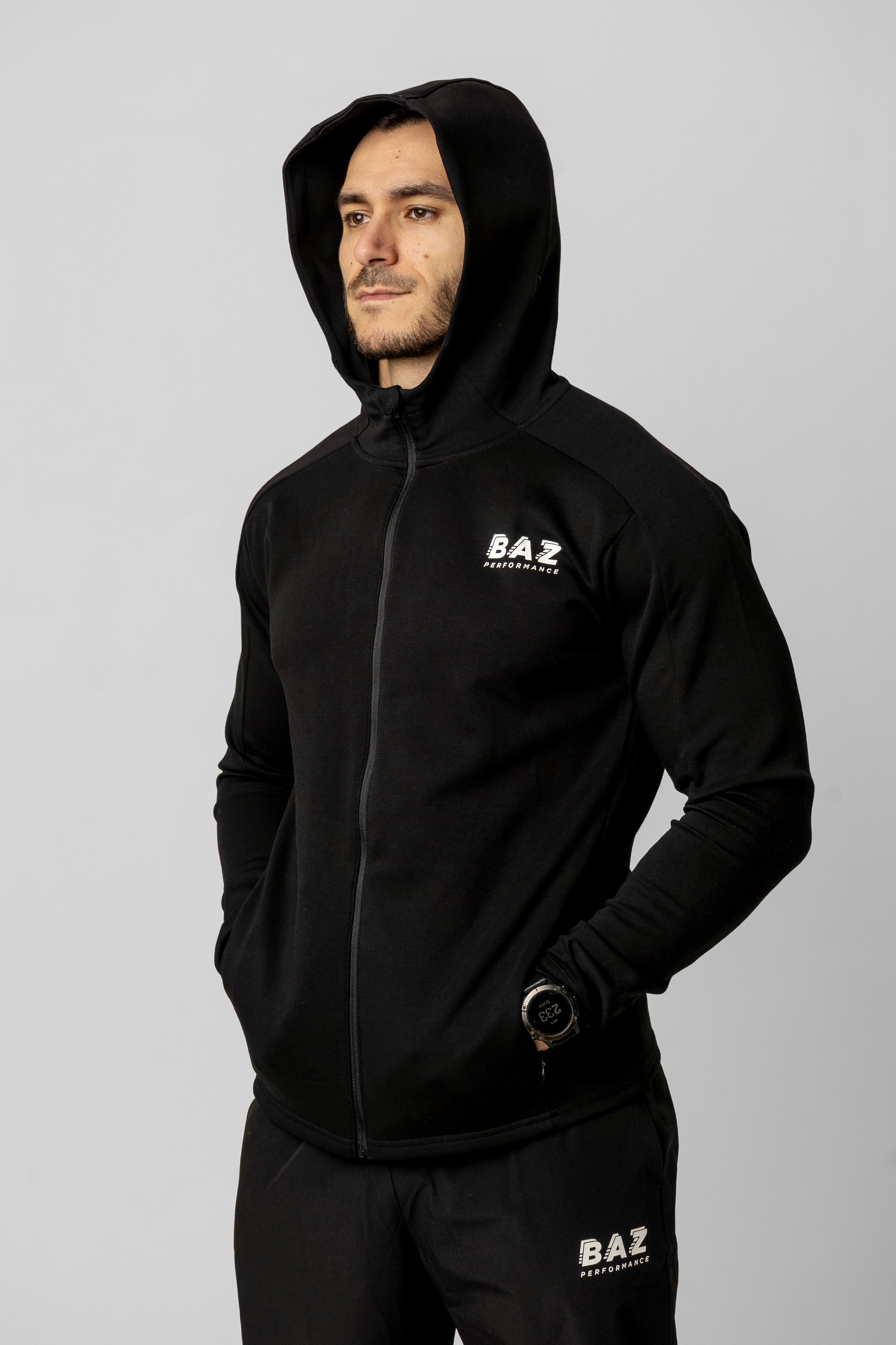 Hoodie Zip Apex - Noir