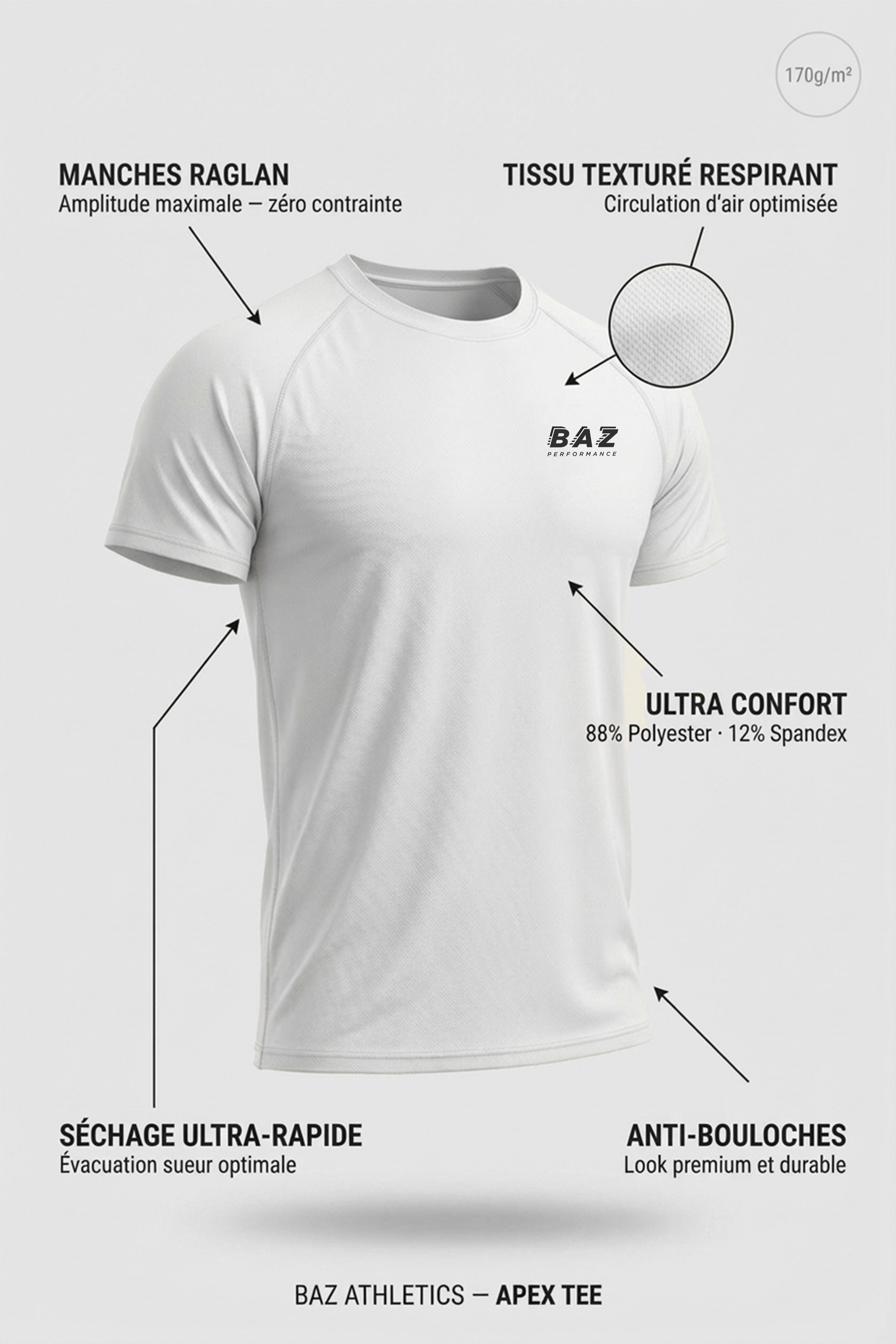 T-shirt Ascend - Blanc