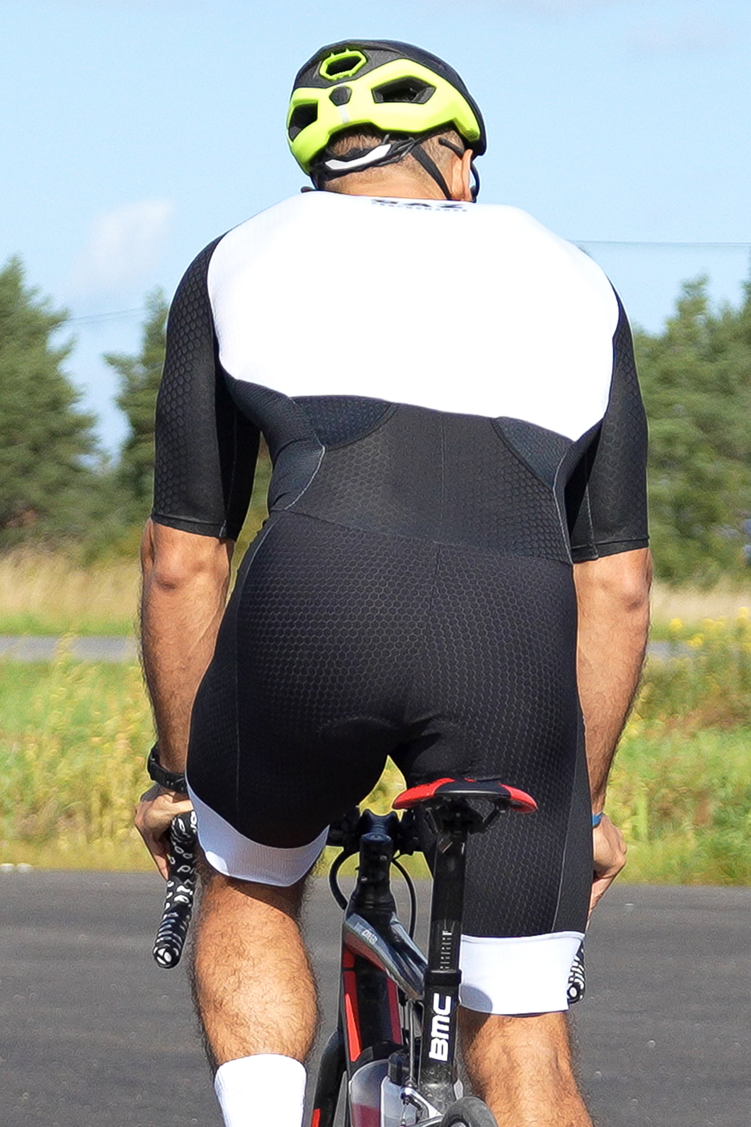 Trifonction triathlon homme vue arrière à vélo – poches cargo simples d'accès