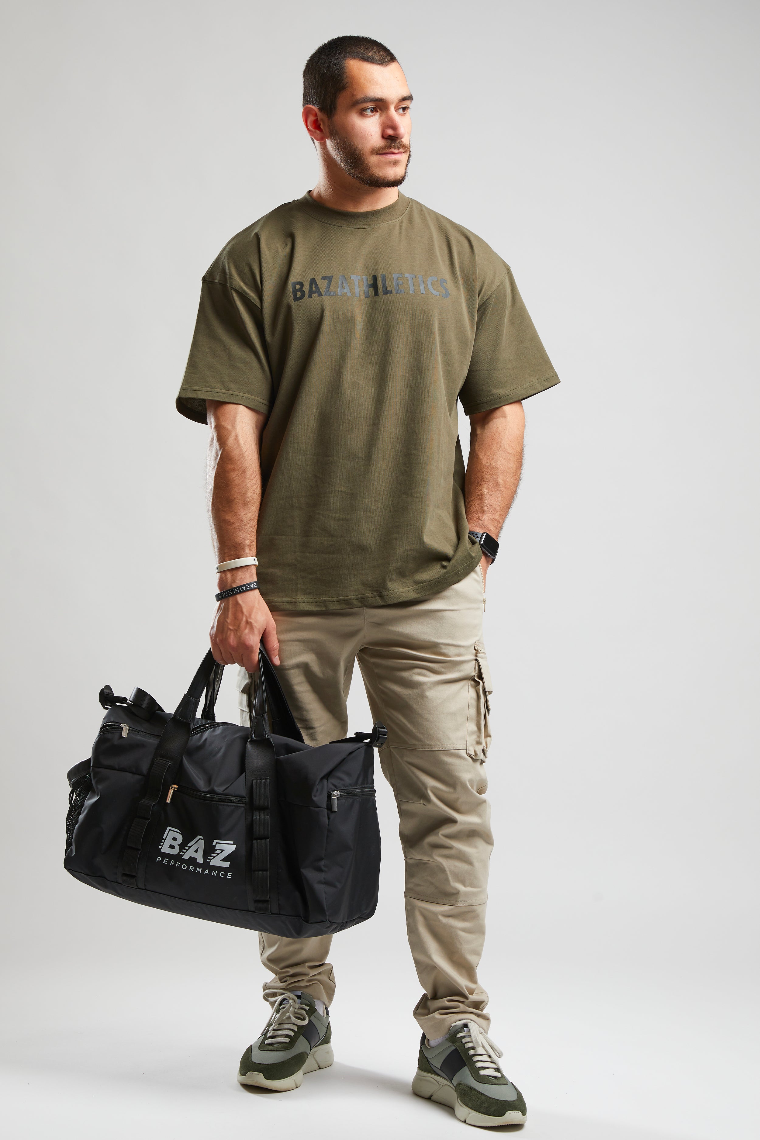pantalon cargo beige