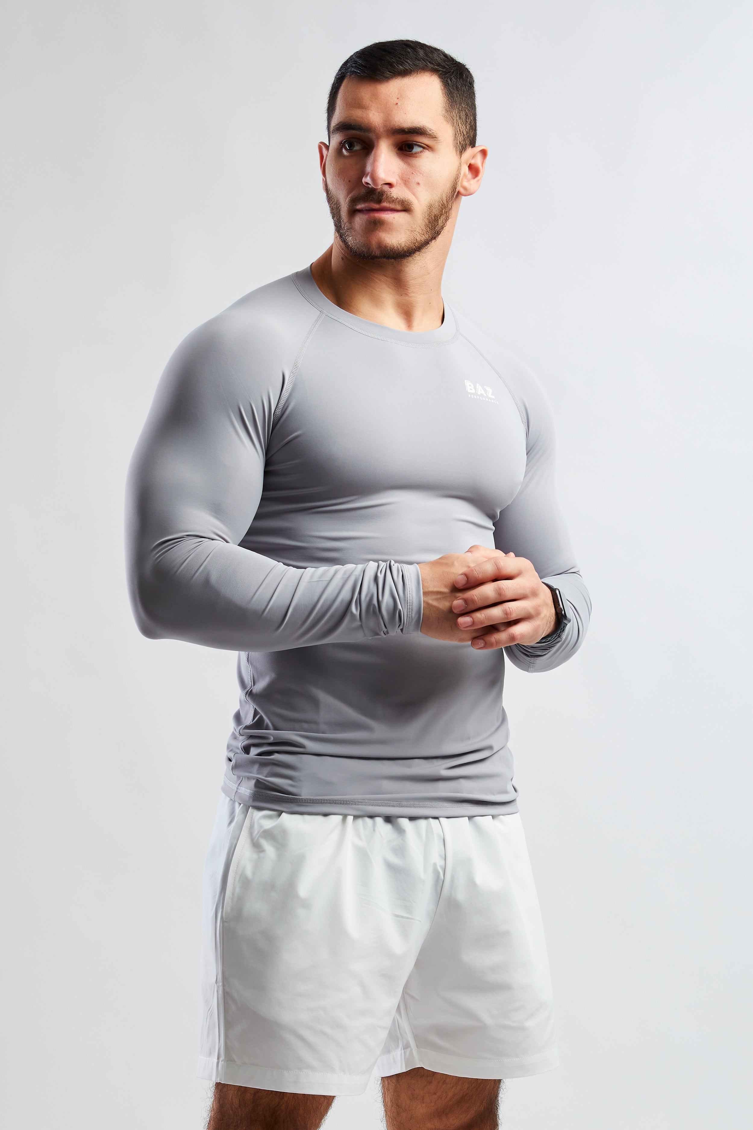 T-shirt Manches Longues Compression - Gris Clair