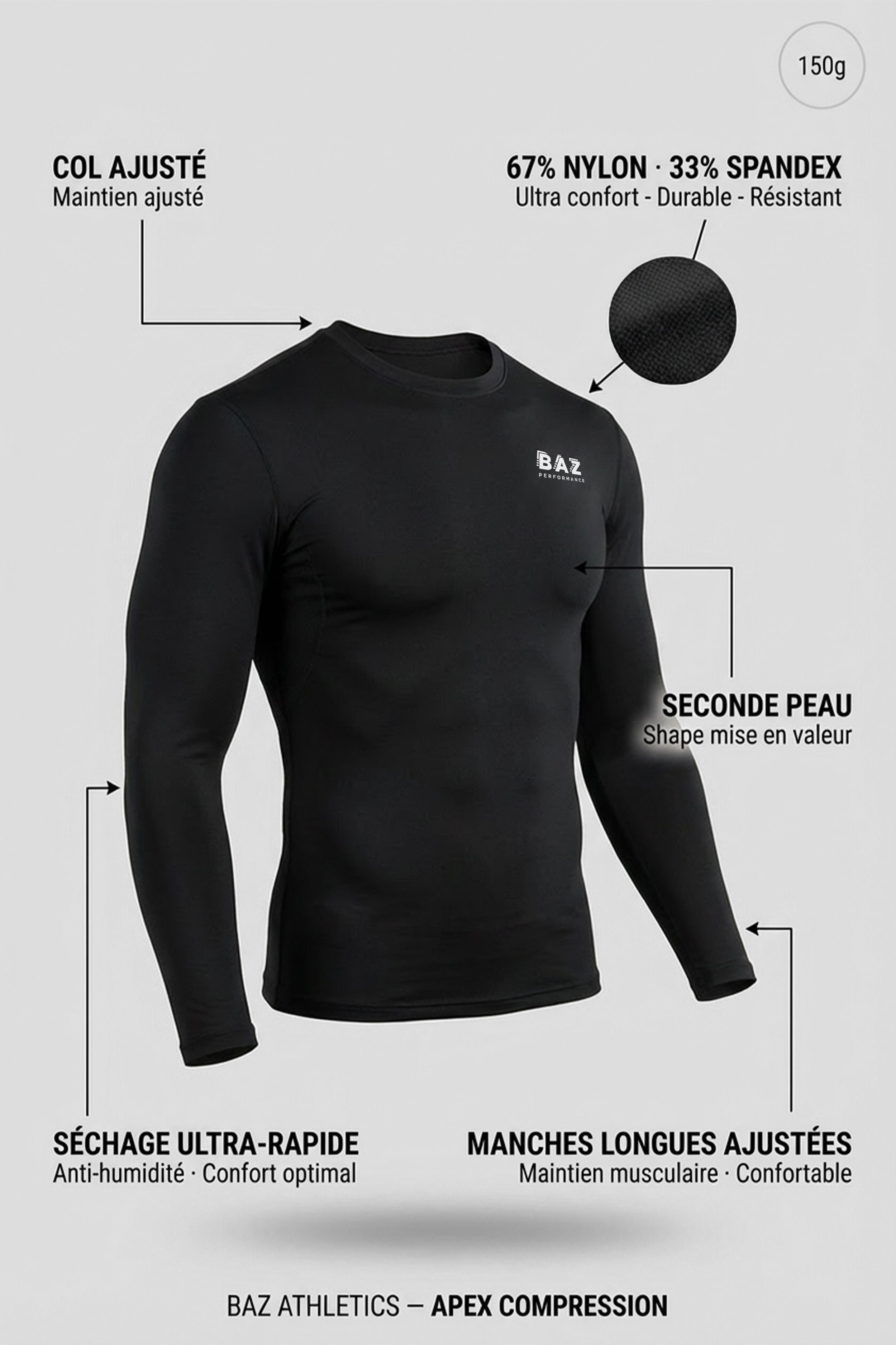 Hauts Compression Apex - Noir