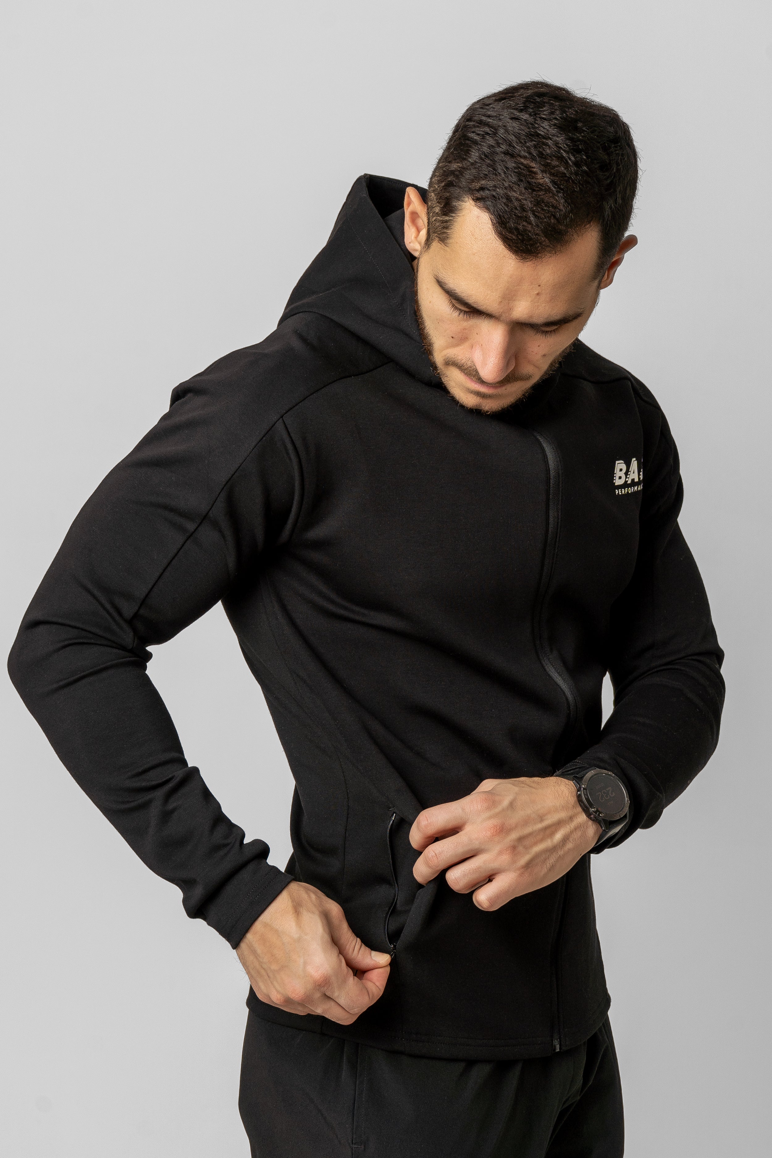 Hoodie Zip Apex - Noir