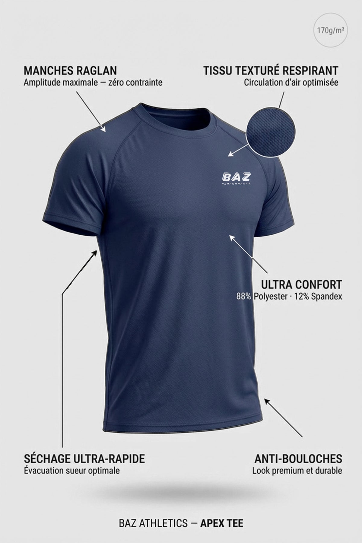 T-shirt Ascend  - Navy